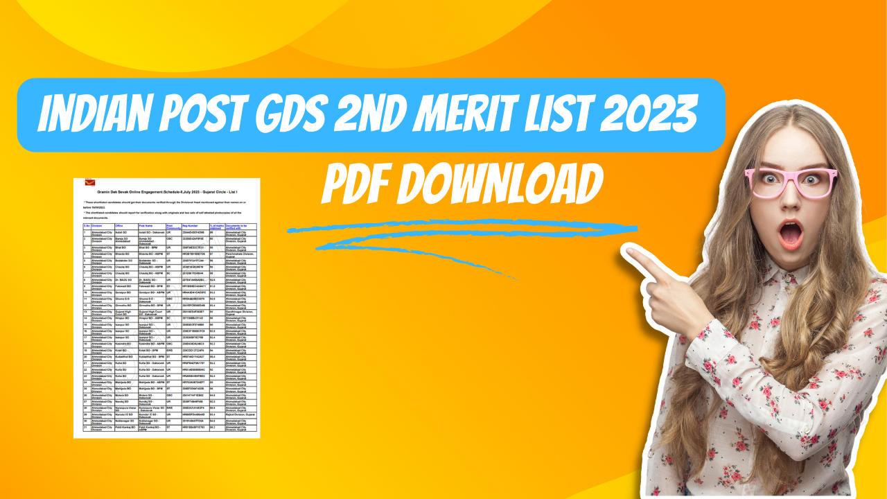 India Post GDS 2nd Merit List 2023 pdf download